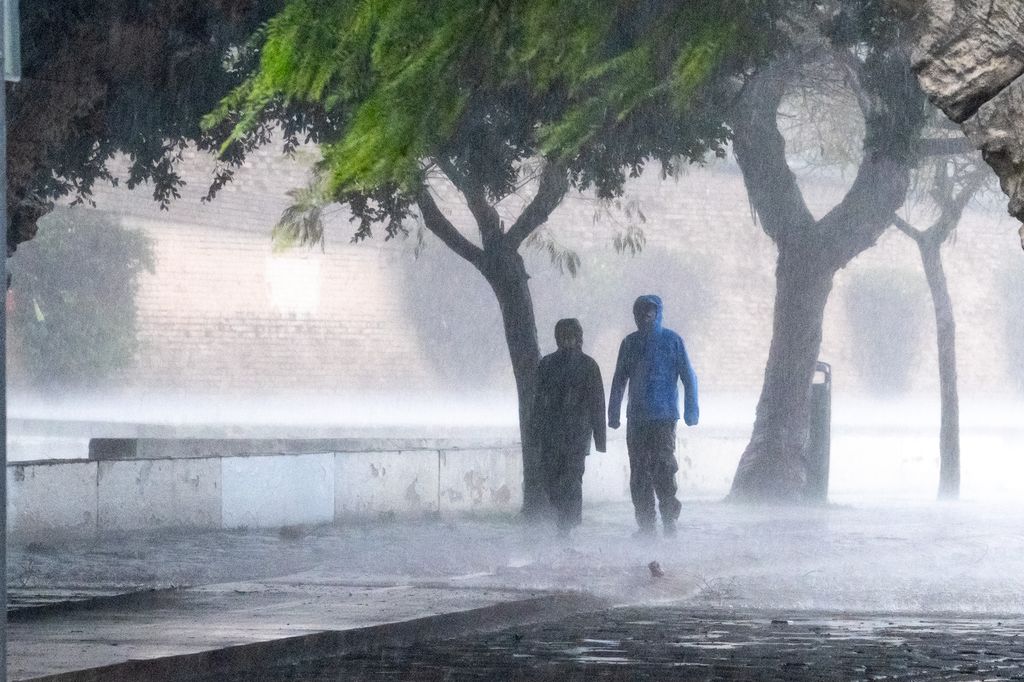 Storm Joseph on 27 January 2026 in Seville, Spain. 