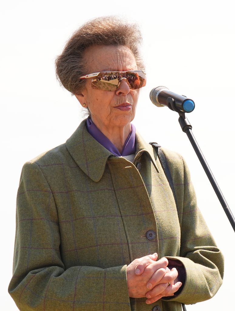 Princess Anne gives a speech as she attends commemorations in Sark