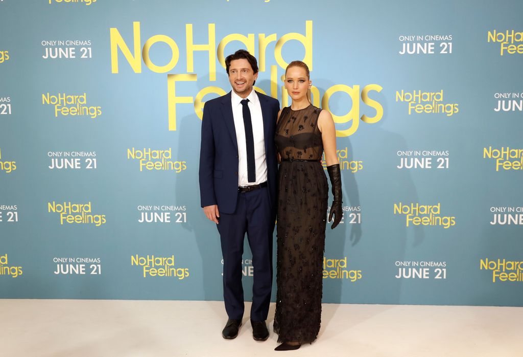 Gene Stupnitsky and Jennifer Lawrence  attending the London premiere of Columbia Pictures' 'No Hard Feelings' at the Odeon Luxe Leicester Square on June 12, 2023 in London, England