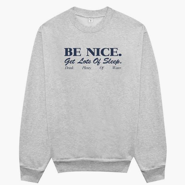 grey vintage slogan sweater