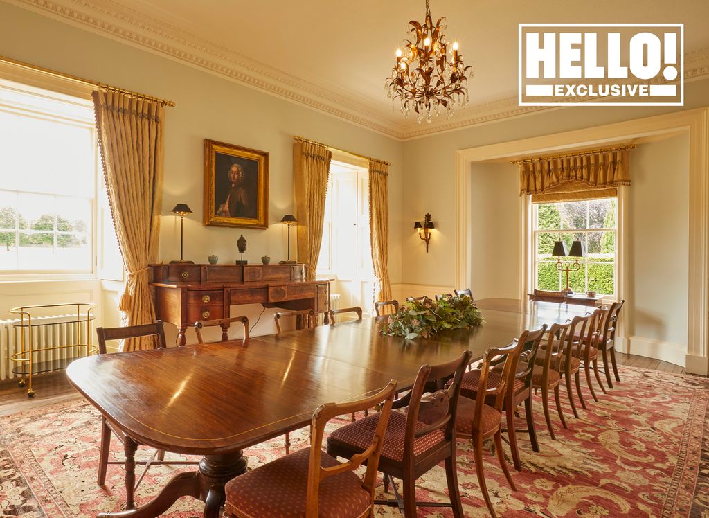 Matthew Kinloch and Johanna Squiban's neutral dining room with long hosting table at Gilmerton House