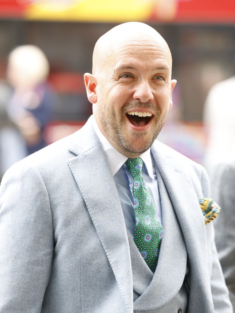 Tom Allen arriving at Mel B's wedding
