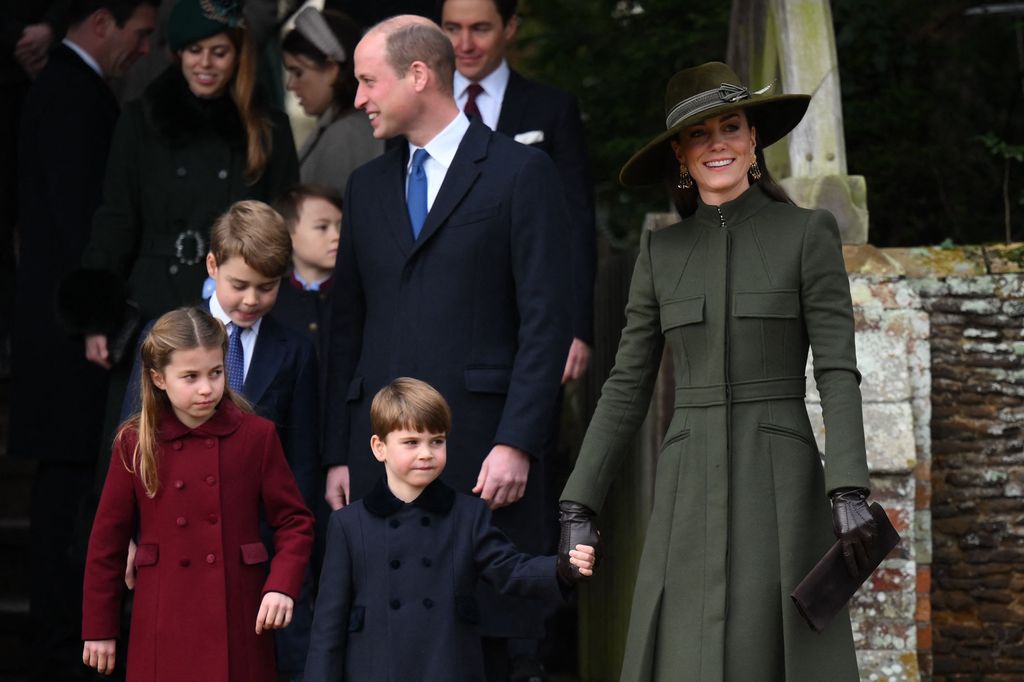 Wales family leaving church on Xmas Day in Sandringham