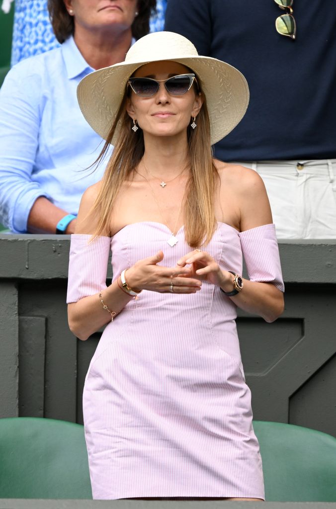 Jelena Djokovic attends day eight of the Wimbledon Tennis Championships