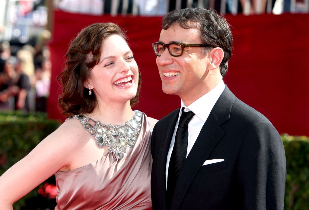 Actors Elisabeth Moss (L) and Fred Armisen 