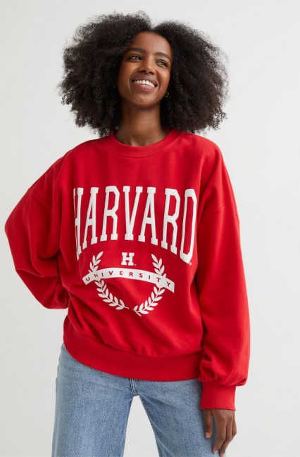 harvard sweatshirt red like princess diana h and m