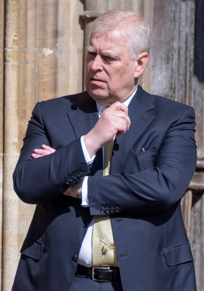Prince Andrew outside church on Easter