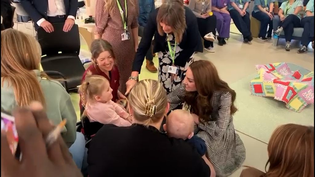 Kate talking to children at Ty Hafan hospice