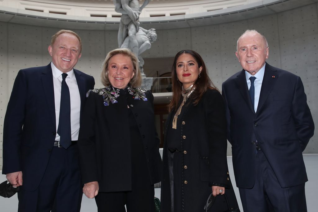 CEO of Kering Group, François-Henri Pinault, Maryvonne Pinault, Salma Hayek and François Pinault attend the "Bourse de Commerce - Pinault Collection, Modern Art Foundation" Opening Night on May 19, 2021 in Paris, France