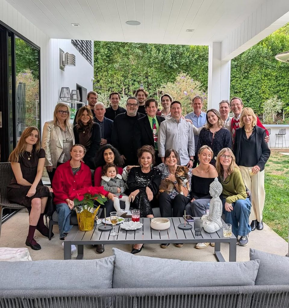 Joan Collins with her family on Christmas Day