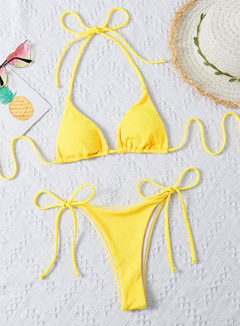 yellow shein bikini
