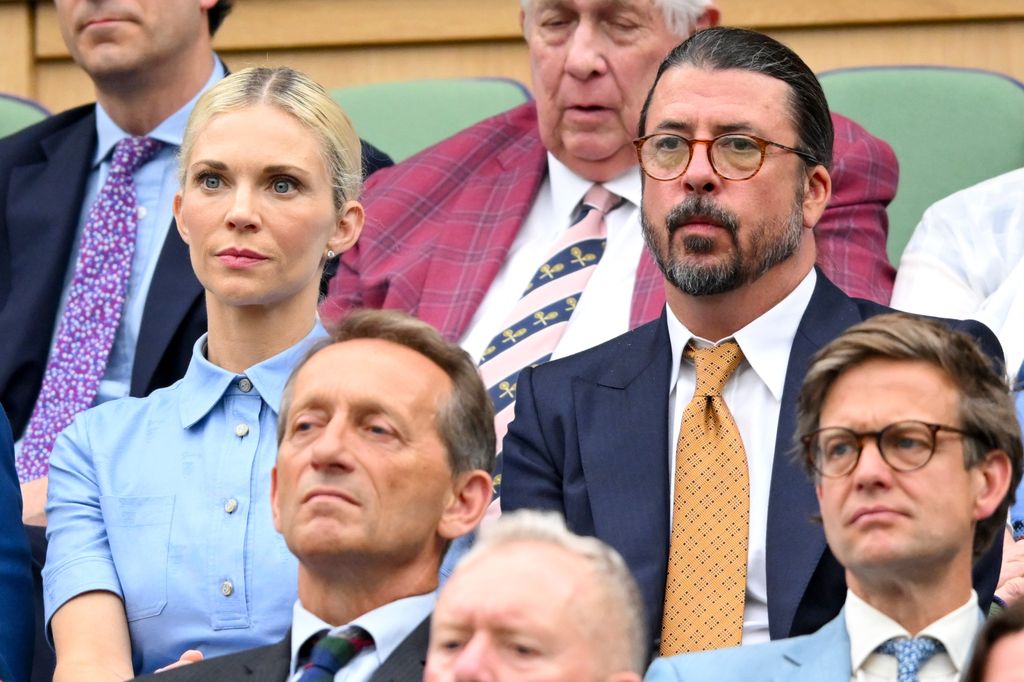 Jordyn Blum and Dave Grohl attend day two of the Wimbledon Tennis Championships at the All England Lawn Tennis and Croquet Club on July 02, 2024 in London, England.