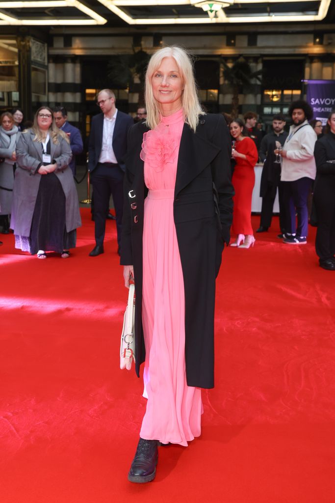 Joely Richardson looked stunning in a long pink dress