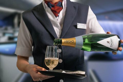 British Airways flights are now stocked with English sparkling wines.