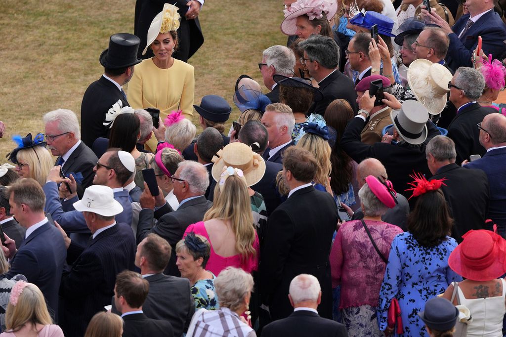The Princess of Wales speaks to guests during The King's Garden Party