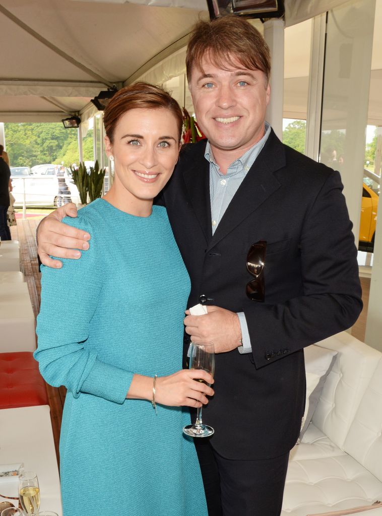 Vicky McClure in a blue dress with Jonny Owen in a suit