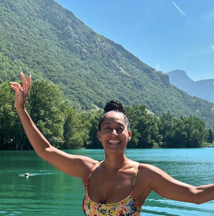 Tracee is soaking up the sun in Switzerland with her family