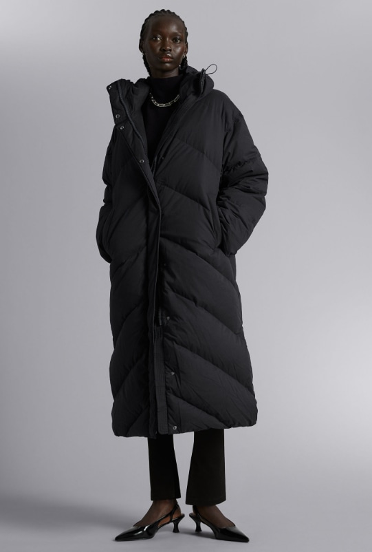and other stories black longline puffer coat 