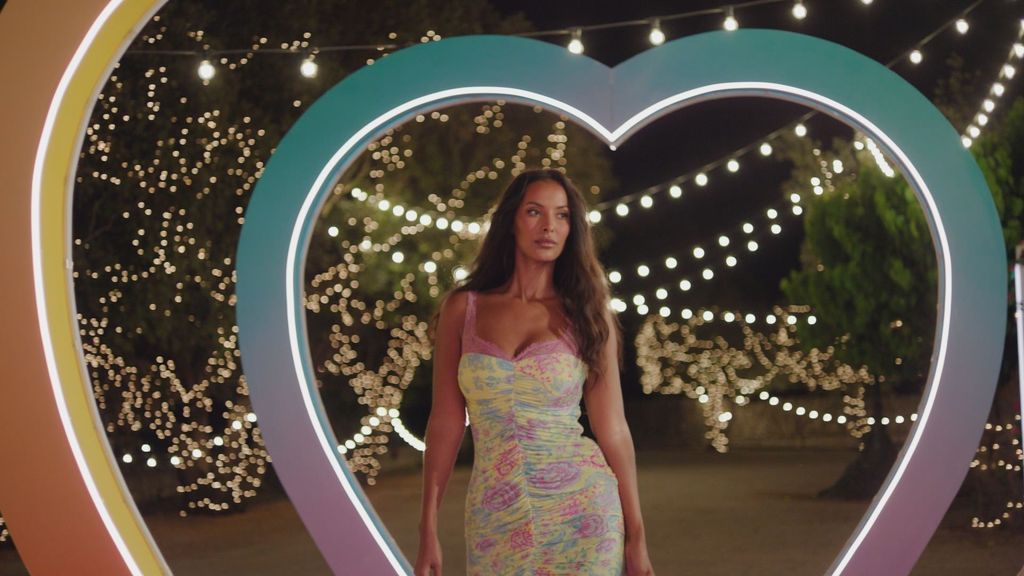 Maya Jama yellow and pink floral dress on Love Island