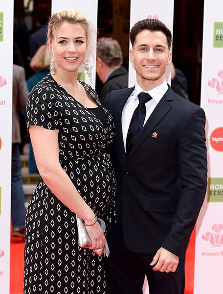 Pregnant Gemma Atkinson looks lovely in polka dots as she joins Gorka Marquez