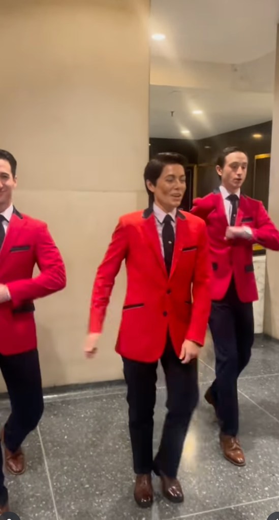 Dylan Dreyer dressed up as Frankie Valli