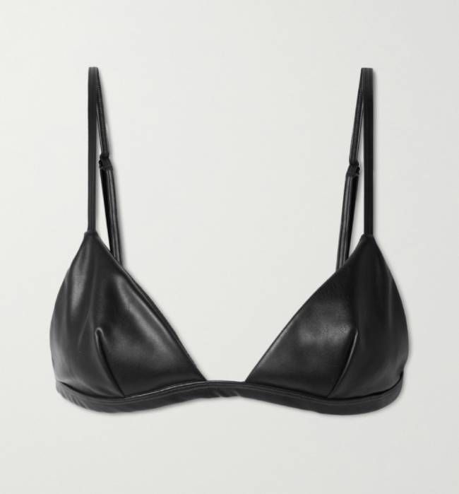 faux leather bra top