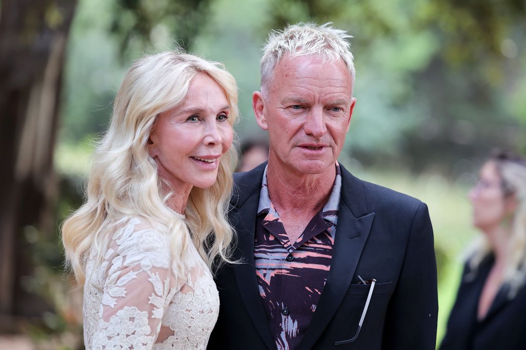 Trudie Styler and Sting pose for photos at an event in Rome