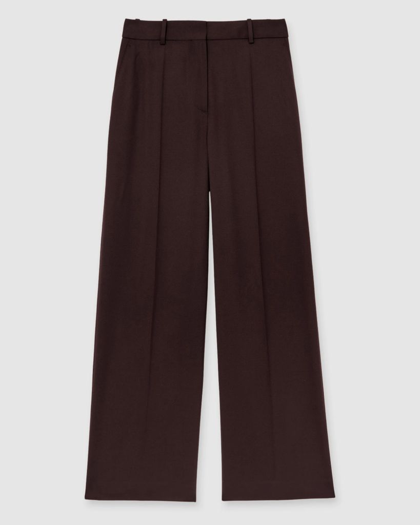 Reiss Aubergine Solene Wool-Blend Wide-Leg Suit Trousers