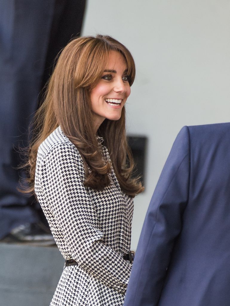 Kate Middleton wears a dogtooth coat