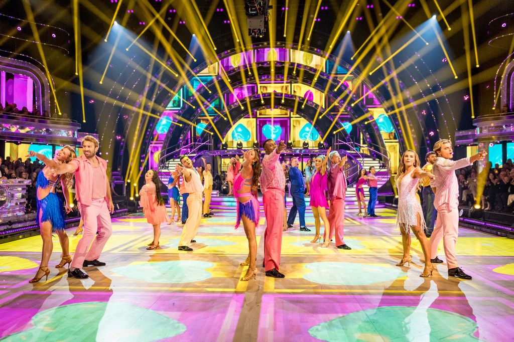 Several celebrities dancing on Strictly Come Dancing