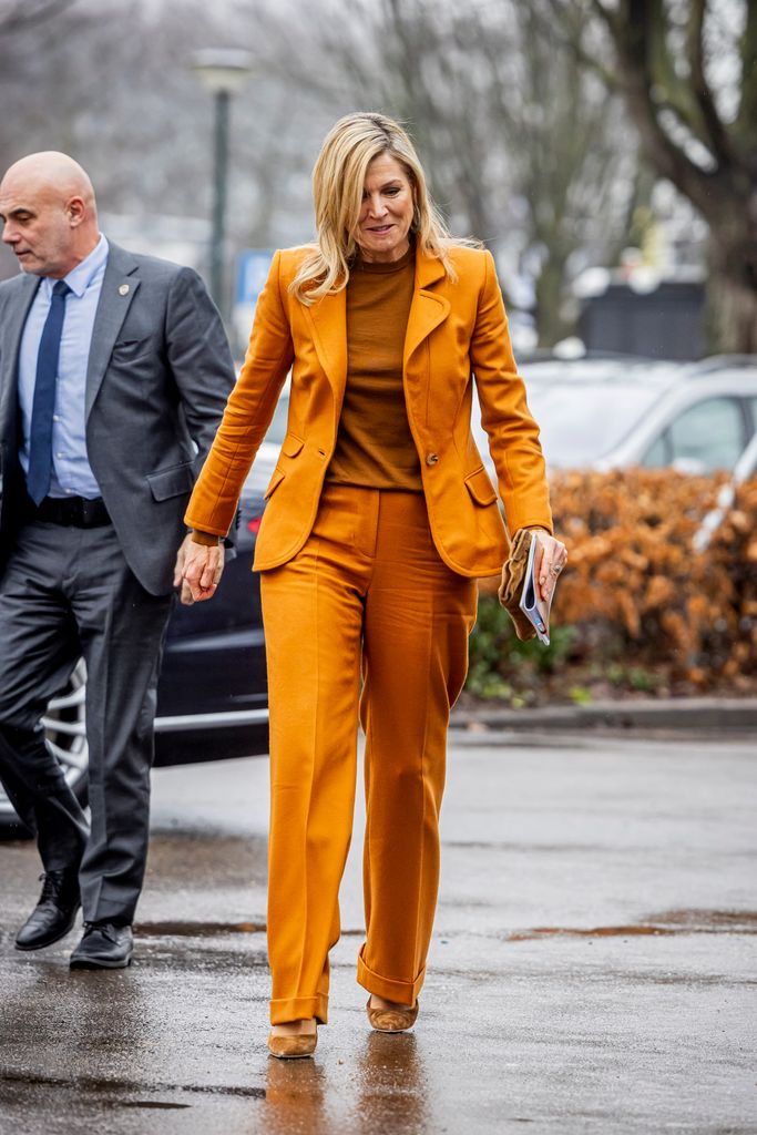 TILBURG, NETHERLANDS - FEBRUARY 3: Queen Maxima of The Netherlands visits the Leading Locals Network from Mind Us as honorary chair of the foundation on February 3, 2026 in Tilburg, Netherlands. Mind Us focus on mental health issues of young people. (Photo by Patrick van Katwijk/Getty Images)