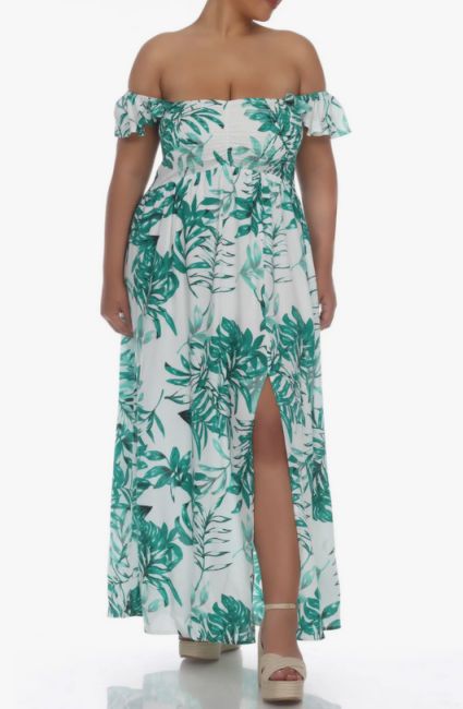 off the shoulder tropical dress nordstrom rack plus size