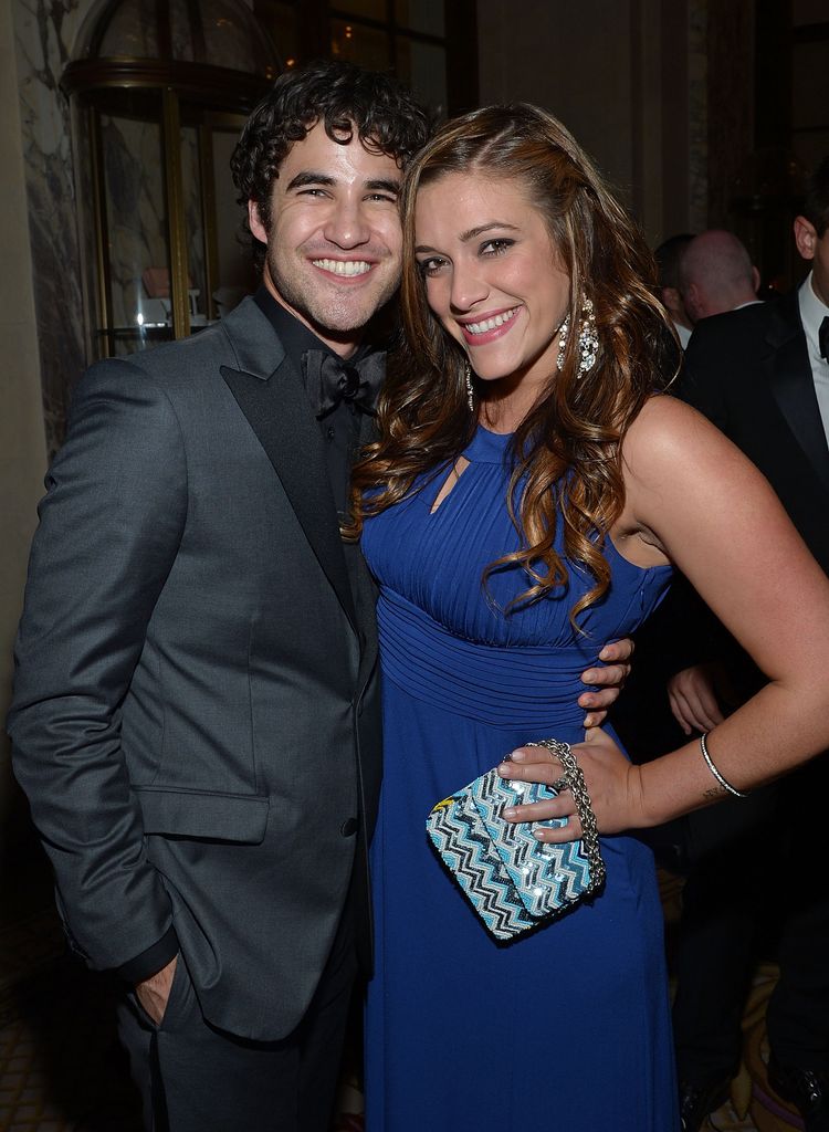 Darren Criss (L) and girlfriend Mia Swier pose for a picture on June 9, 2013 in New York City