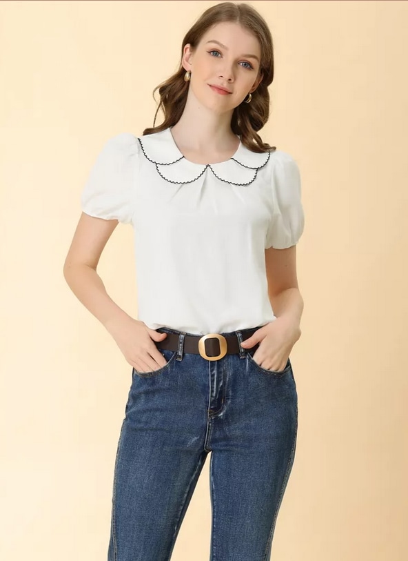 target allegra k statement collar contrast shirt