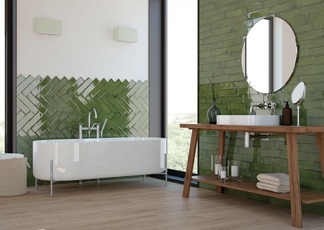 London Tile Co vintage green bathroom tiles
