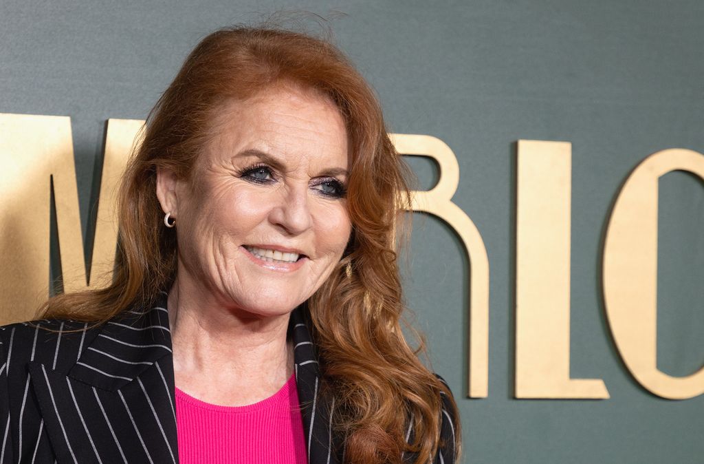 sarah ferguson posing at film premiere