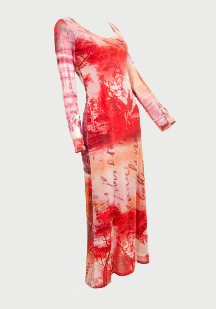 Comics Print Denim Coat Dress