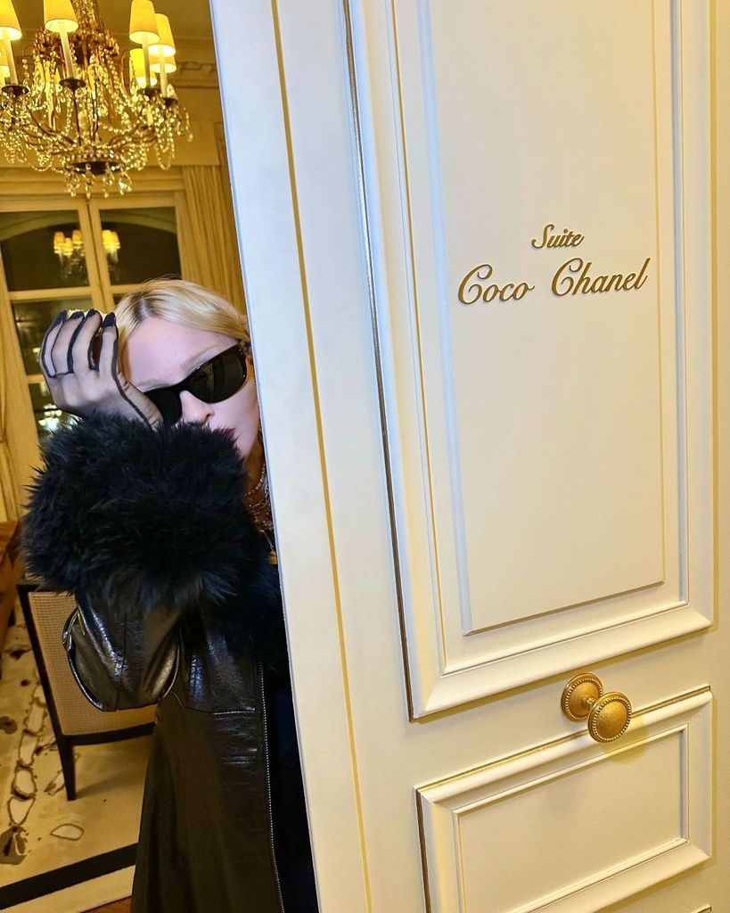 The star stayed in the decadent Suite Coco Chanel