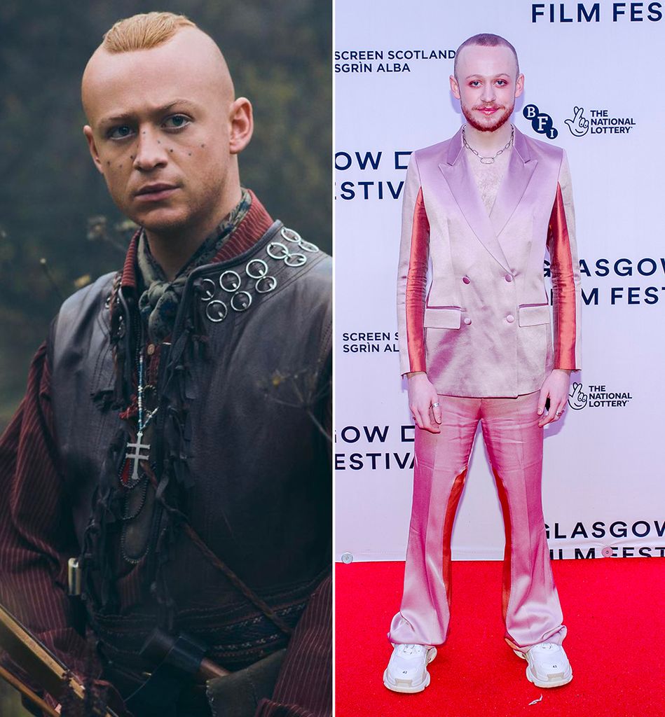 John Bell as Young Ian / John Bell on the red carpet in a pink suit