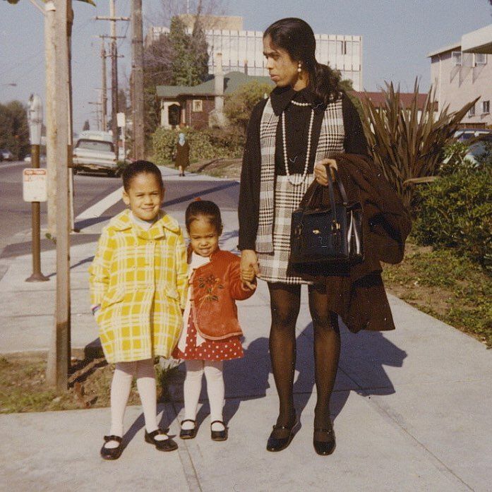 Kamala Harris as a child with her sister and mother