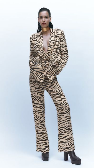 zebra print suit from zara
