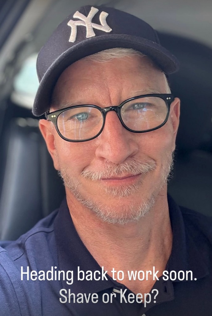 Photo shared by Anderson Cooper highlighting his newly-grown beard