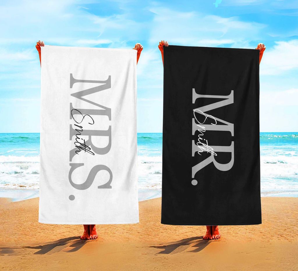 Mr and Mrs Beach Towel