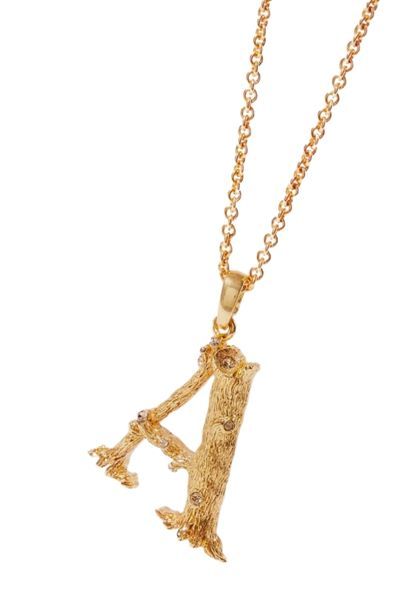 Oscar De La Renta Letter gold plated necklace
