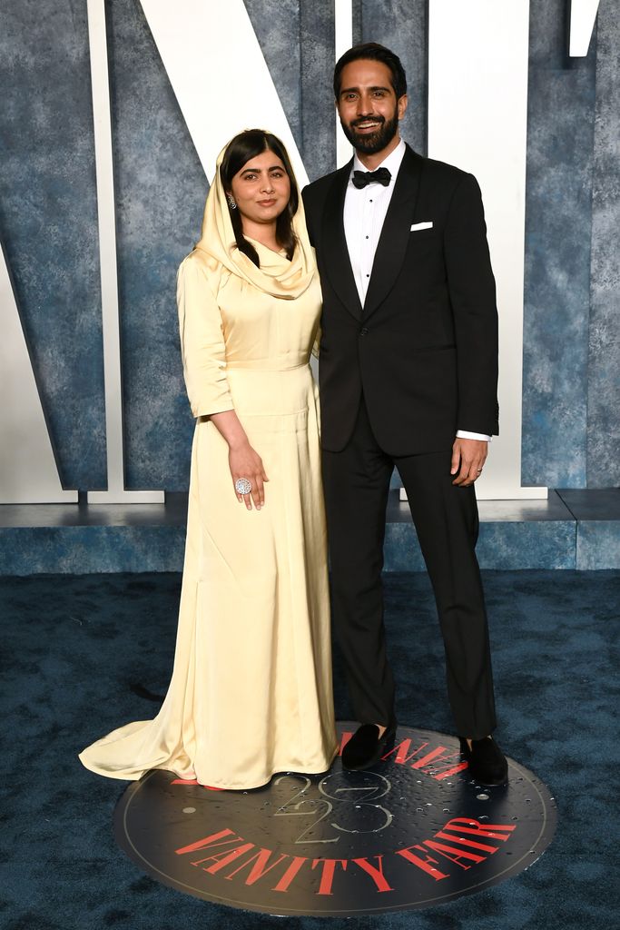 Malala Yousafzai and Asser Malik attend the 2023 Vanity Fair Oscar Party