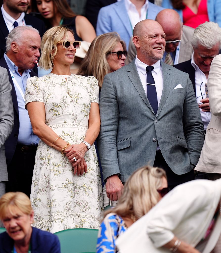 Zara Tindall and Mike Tindall on day ten of the 2024 Wimbledon Championships