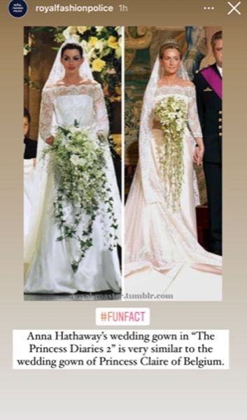 anne hathaway princess claire wedding dresses comparison