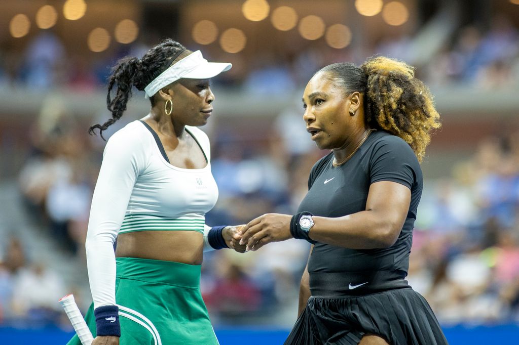 Serena Williams and Venus Williams during the US Open Tennis Championship 2022 