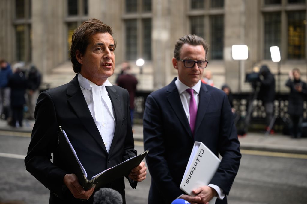 David Sherborne reading a statement outside the High Court