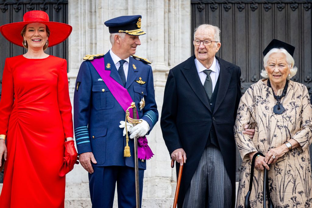 Queen Mathilde of Belgium, King Philippe of Belgium, King Albert of Belgium and Queen Paola of Belgium